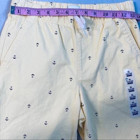 NWT, Old Navy Juniors Shorts with pockets, Size 14/16 Yellow w/Anchor Prints* - Picture 5 of 7